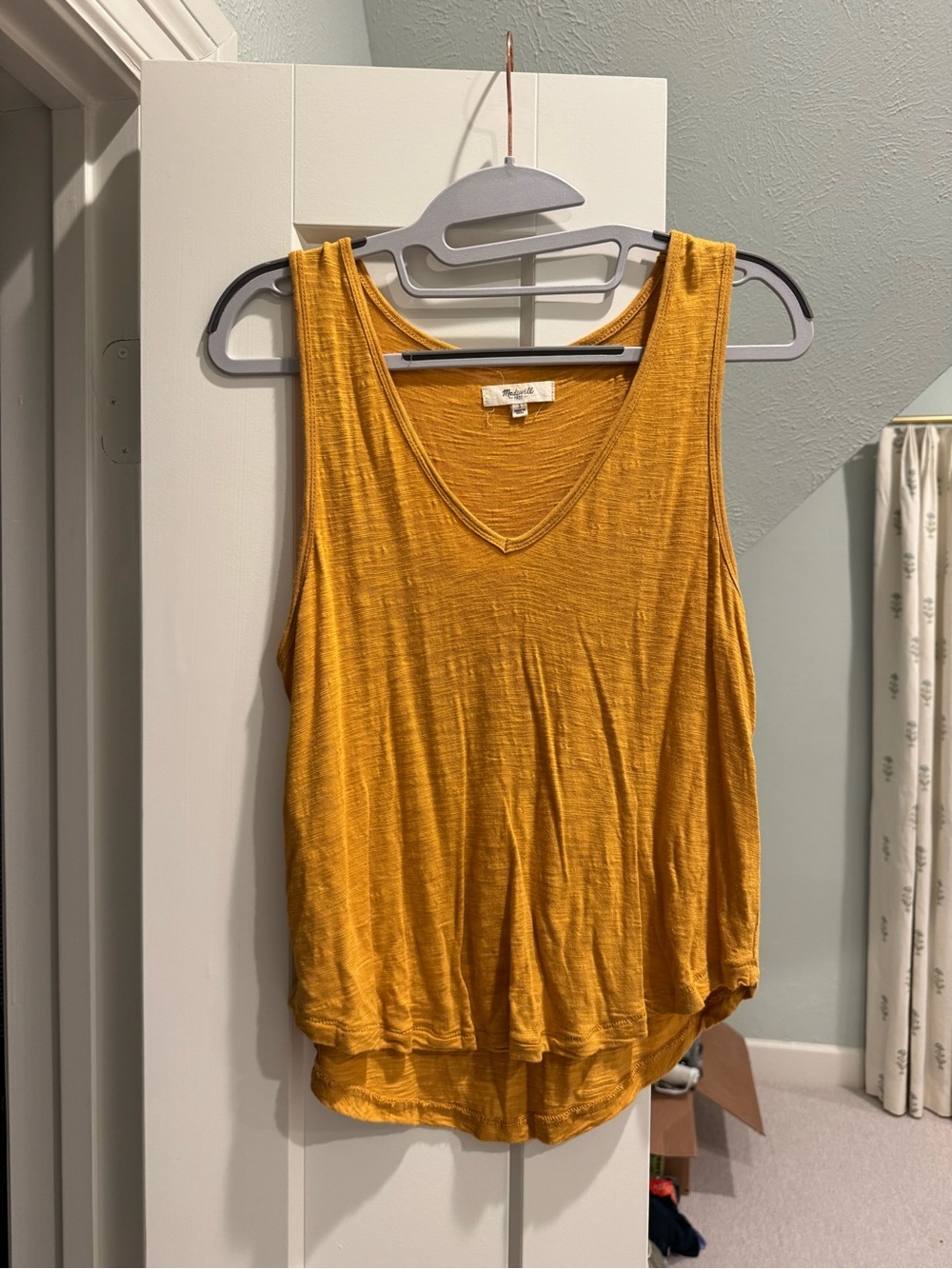 Madewell Mustard V-Neck Tank Top